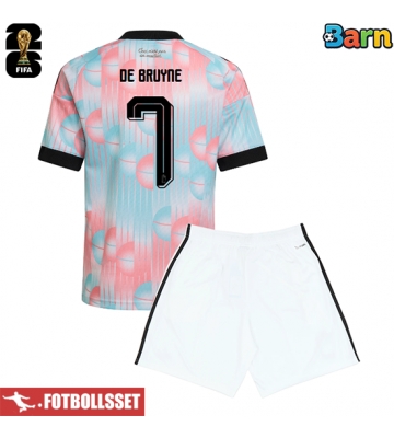 Belgien Kevin De Bruyne #7 Bortatröja Barn VM 2026 Kortärmad (+ Korta byxor)